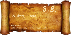 Balázsy Emma névjegykártya