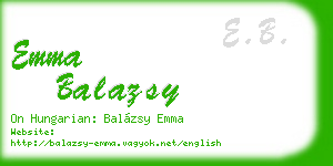 emma balazsy business card