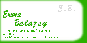 emma balazsy business card